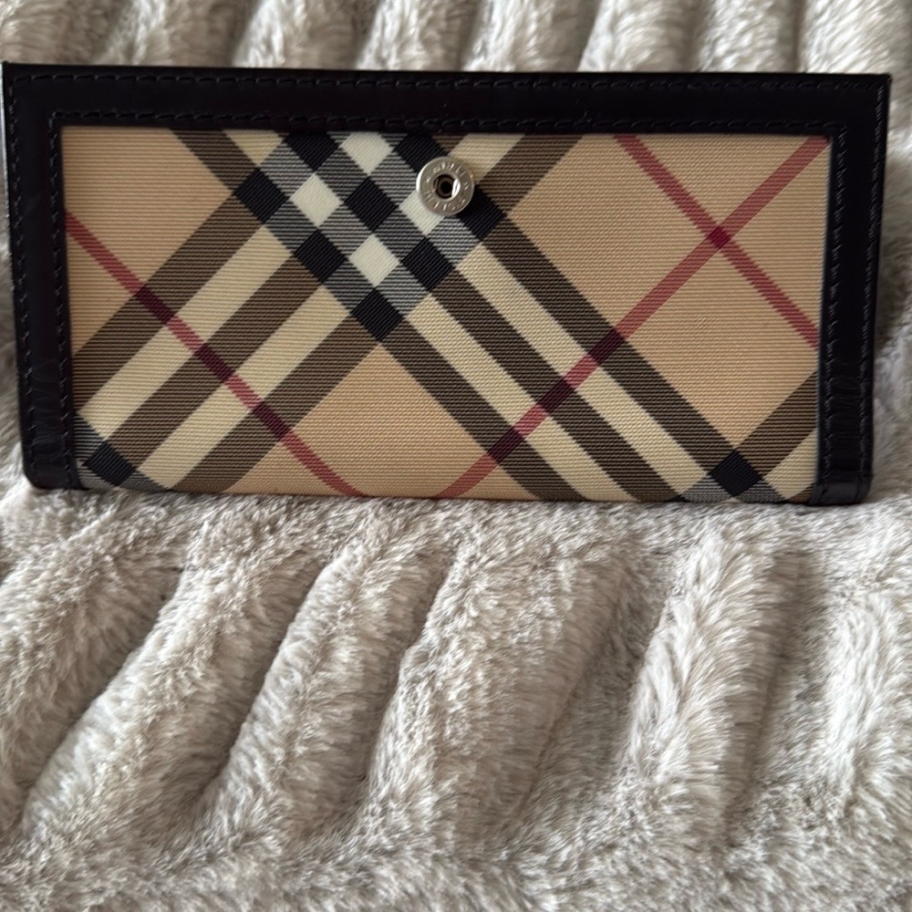 Burberry plaid check canvas & leather continental wallet - Picture 8 of 14